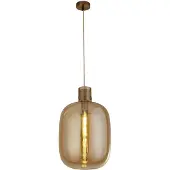 Searchlight Lampe suspendue Verre Barrel cuivre rouge avec verre ambré