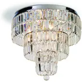 Searchlight pLAFONNIER 6LT, CHROMÉ AVEC VERRE CLAIR. IP44