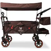 FUXTEC FUXLIFE by Chariot de plage FX-CTB800 Noir Chariot de transport pliable Intérieur rembourré Toit pare-soleil Roues tout-terrain Stable et pliable Noir