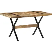 vidaXL Table de salle à manger 140x70x76 cm Bois de manguier rugueux