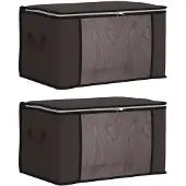 vidaXL : Boîtes de rangement avec fenêtre transparente sur le côté, lot de 2, 33,6 L