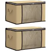 vidaXL : Boîtes de rangement avec fenêtre transparente sur le côté, lot de 2, 37,5 L
