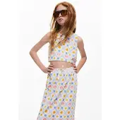 Desigual Haut 'Soles' bleu clair / jaune d'or / rouge foncé / blanc
