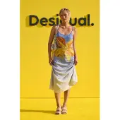 Desigual Robe bleu clair / jaune / orange