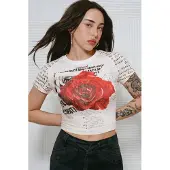 Desigual T-shirt rouge / noir / blanc