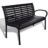vidaXL Banc de jardin 125 cm acier et WPC noir
