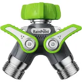 Rainpoint Dual Garden Hose Splitter Argenté