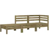 vidaXL Canapé de jardin 3 places en pin imprégné