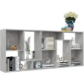 vidaXL Bibliothèque Gris béton 67x24x161 cm Bois d'ingénierie