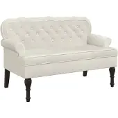 vidaXL Banc avec dossier crème 119,5x64,5x75 cm velours