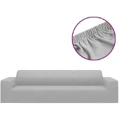 vidaXL Housse extensible de canapé 4 places Gris Jersey de polyester