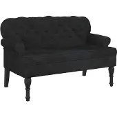 vidaXL Banc avec dossier Noir 119,5x64,5x75 cm Velours