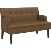 vidaXL Banc avec dossier marron 112x65,5x75 cm similicuir daim
