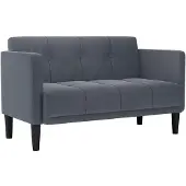 vidaXL Canapé deux places gris foncé 111 cm velours