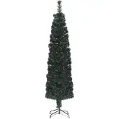 vidaXL Arbre de Noël artificiel mince et support 150 cm fibre optique