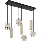 Globo Lampe suspendue à 7 lampes Daren noir avec marbre
