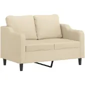 vidaXL Ensemble de canapés 2 pièces avec coussins Crème Tissu
