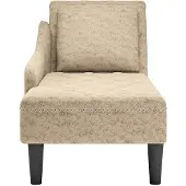 vidaXL Chaise longue avec coussin Accoudoir droit Gris clair Similicuir