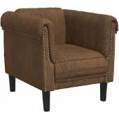 vidaXL Fauteuil brun similicuir aspect daim