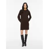 Vila Nikolina Long Sleeve Short Dress Marron M Femme