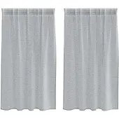 vidaXL Rideau de voilage 2 pièces gris foncé 140 x 140 cm polyester