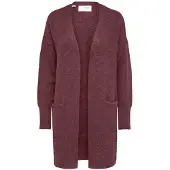Selected Longue Cardigan En Maille Femme Rouge XS