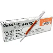 Pentel Recharge LR7 pour stylo à encre gel orange, paquet de 12 pièces