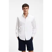 BOSS Chemise Regular à pointes boutonnées en twill de coton