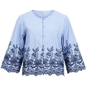 Object Chemisier 'OBJVanna' marine / bleu roi / blanc
