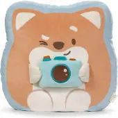 Nici mymochi Peluche chien Hiro avec caméra 35x33x12cm - brun - Peluche mymochi douce - Peluche stylée à câliner ou comme accessoire - Superbe cadeau pour enfants & adultes - 62393