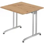 Hammerbacher Bureau Pied C 80x80cm chêne cendré (80 x 80 x 72 cm)