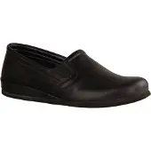 Rohde 6402-90 Pantoufles pour hommes, noir, cuir, NOUVEAU, doublure à froid - maison - chaussons pour hommes, noir, cuir (softnappa)