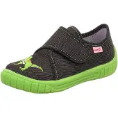 Superfit Pantoufle 'Bill' vert fluo / rouge feu / noir chiné / blanc