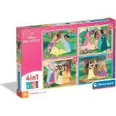Clementoni - Puzzle 4 en 1 - Princesses Disney