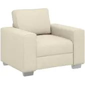 vidaXL Canapé 3 places Beige 219 x 80 x 82 cm Tissu en lin mélangé