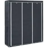 vidaXL Armoire avec compartiments Barres Noir 150x45x175cm Tissu