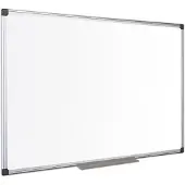 BI-Office Tableau blanc émaillé Maya avec cadre en aluminium (90 x 60 cm)