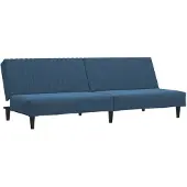 vidaXL Canapé-lit à 2 places Bleu Velours