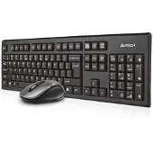A4Tech 7100N desktop Tastatur Maus enthalten RF Wireless QWERTY Englisch Schwarz