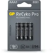 GP 4 x AAA / R03 wiederaufladbare Batterien ReCyko Pro Ni-MH 800mAh
