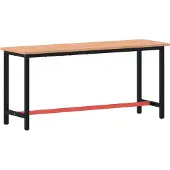 vidaXL Etabli 180x55x81,5 cm bois massif hêtre et métal