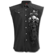 Spiral Veste Sans Manches Gothic de - Skull Scroll - M - 4XL - pour Homme - noir - Taille M