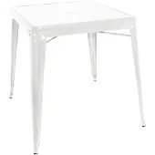 Bolero Table carrée Bistro en acier blanc 668 mm
