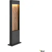 SLV Flatt Pole 65 cm Lampadaire aluminium anthracite/brun aspect bois IP65 CCT 3000/4000K