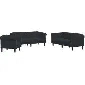 vidaXL Ensemble de canapés 3 pièces noir velours
