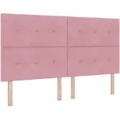 vidaXL Tête de lit LED avec bandes lumineuses LED rose 180 cm velours