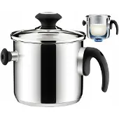 Tescoma Doppelwandiger Milchtopf PRESTO mit Deckel ø 16 cm, 2.0 l, Poêle + casserole, Argent