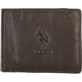 U.s. polo assn. ASSN. Cuir porte-monnaie Horizontal Wallet with Coin and Flap Brown brun