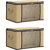 vidaXL : Boîtes de rangement avec fenêtre transparente sur le côté, lot de 2, 61,6 litres