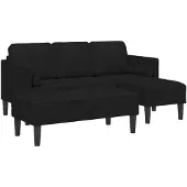 vidaXL Ensemble de canapé , 2 pièces, couleur noire, revêtement en polyester